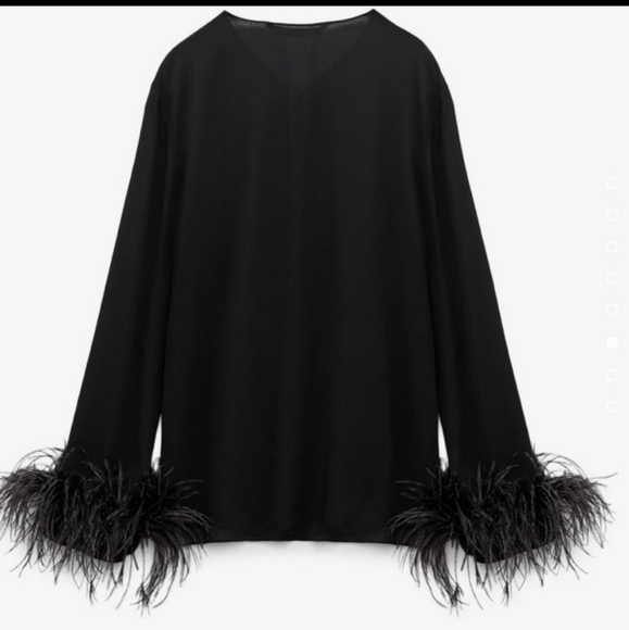 Zara Flowy Feather Blouse - Picture 5 of 10